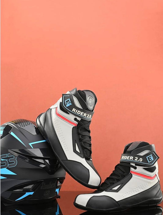 RiderGi Motorcycle Riding Shoes – Waterproof, Anti-Slip, Ankle Protection Sports Boots