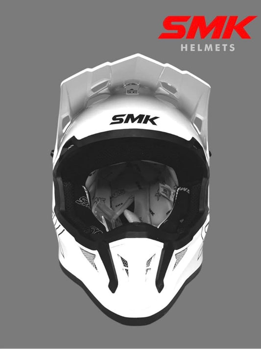 SMK Off-Road Helmet – White | Advanced Protection with Bold Design
