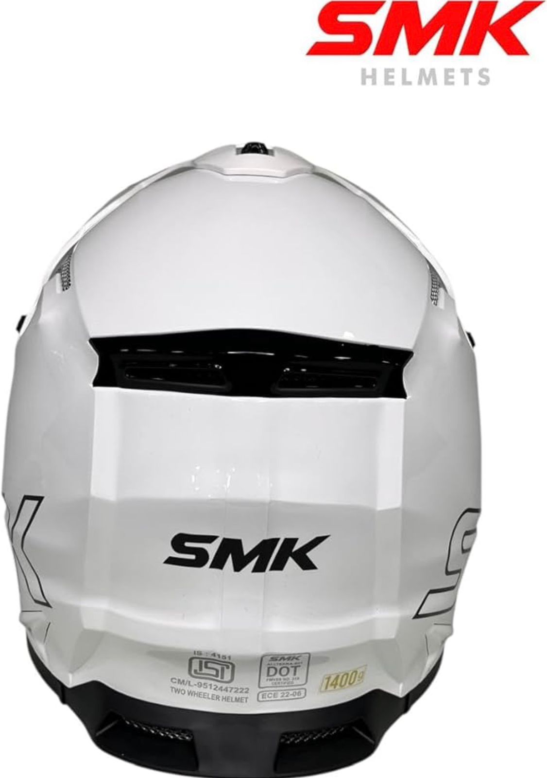 SMK Off-Road Helmet – White | Advanced Protection with Bold Design
