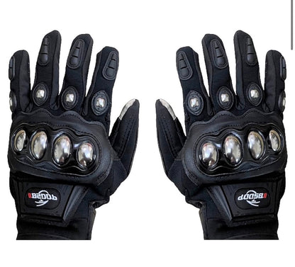 BSDDP Motorcycle Riding Gloves – Full Finger Protective Bike Gloves with Metal Knuckle Armor