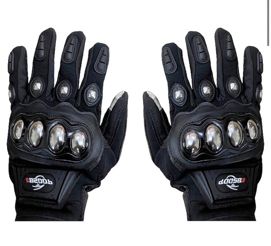 BSDDP Motorcycle Riding Gloves – Full Finger Protective Bike Gloves with Metal Knuckle Armor