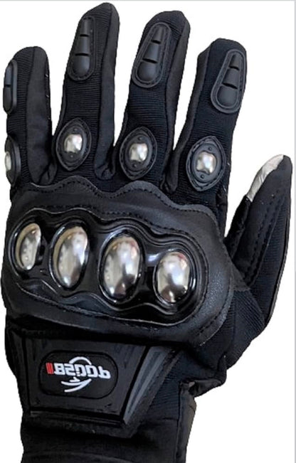 BSDDP Motorcycle Riding Gloves – Full Finger Protective Bike Gloves with Metal Knuckle Armor