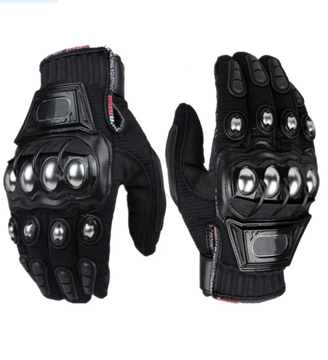 BSDDP Motorcycle Riding Gloves – Full Finger Protective Bike Gloves with Metal Knuckle Armor