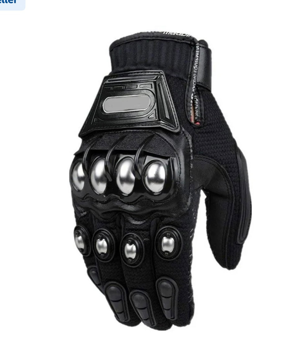 BSDDP Motorcycle Riding Gloves – Full Finger Protective Bike Gloves with Metal Knuckle Armor