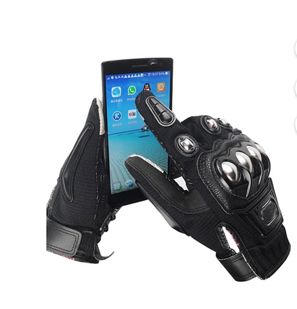 BSDDP Motorcycle Riding Gloves – Full Finger Protective Bike Gloves with Metal Knuckle Armor
