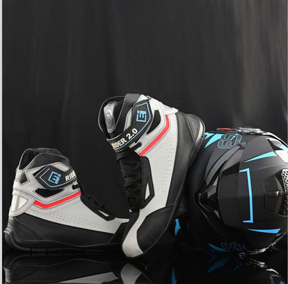 RiderGi Motorcycle Riding Shoes – Waterproof, Anti-Slip, Ankle Protection Sports Boots