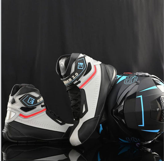 RiderGi Motorcycle Riding Shoes – Waterproof, Anti-Slip, Ankle Protection Sports Boots