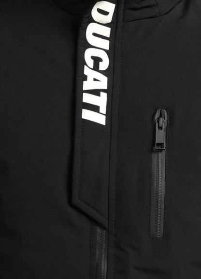 Men’s Colorblock Moto-Inspired Jacket – Black