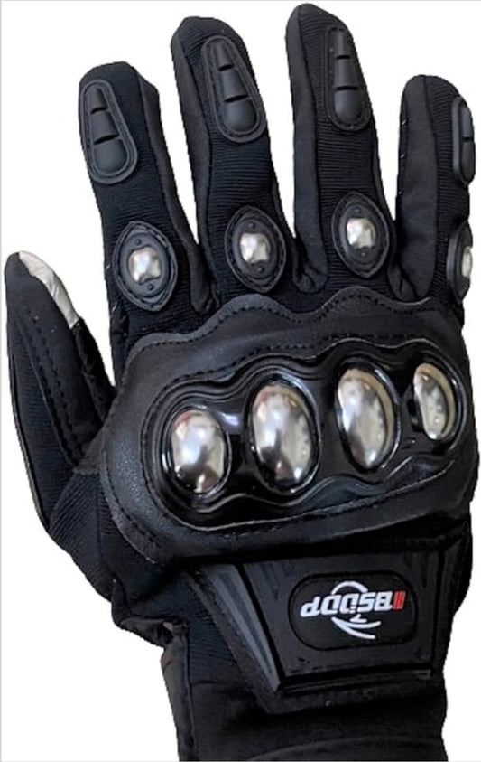 BSDDP Motorcycle Riding Gloves – Full Finger Protective Bike Gloves with Metal Knuckle Armor